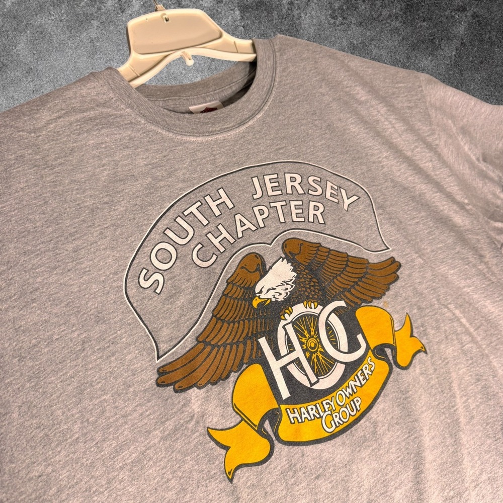 Harley Davidson Mens 2XL South Jersey HOG Chapter Salem County NJ Eagle T Shirt